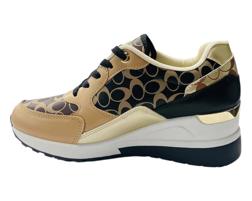 Chunky Sole Lace Up Wedge Trainers