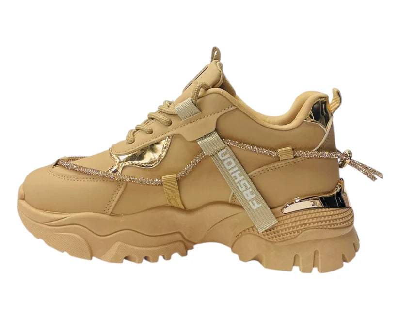 Women's Chunky Sole Lace Up Sports Trainers