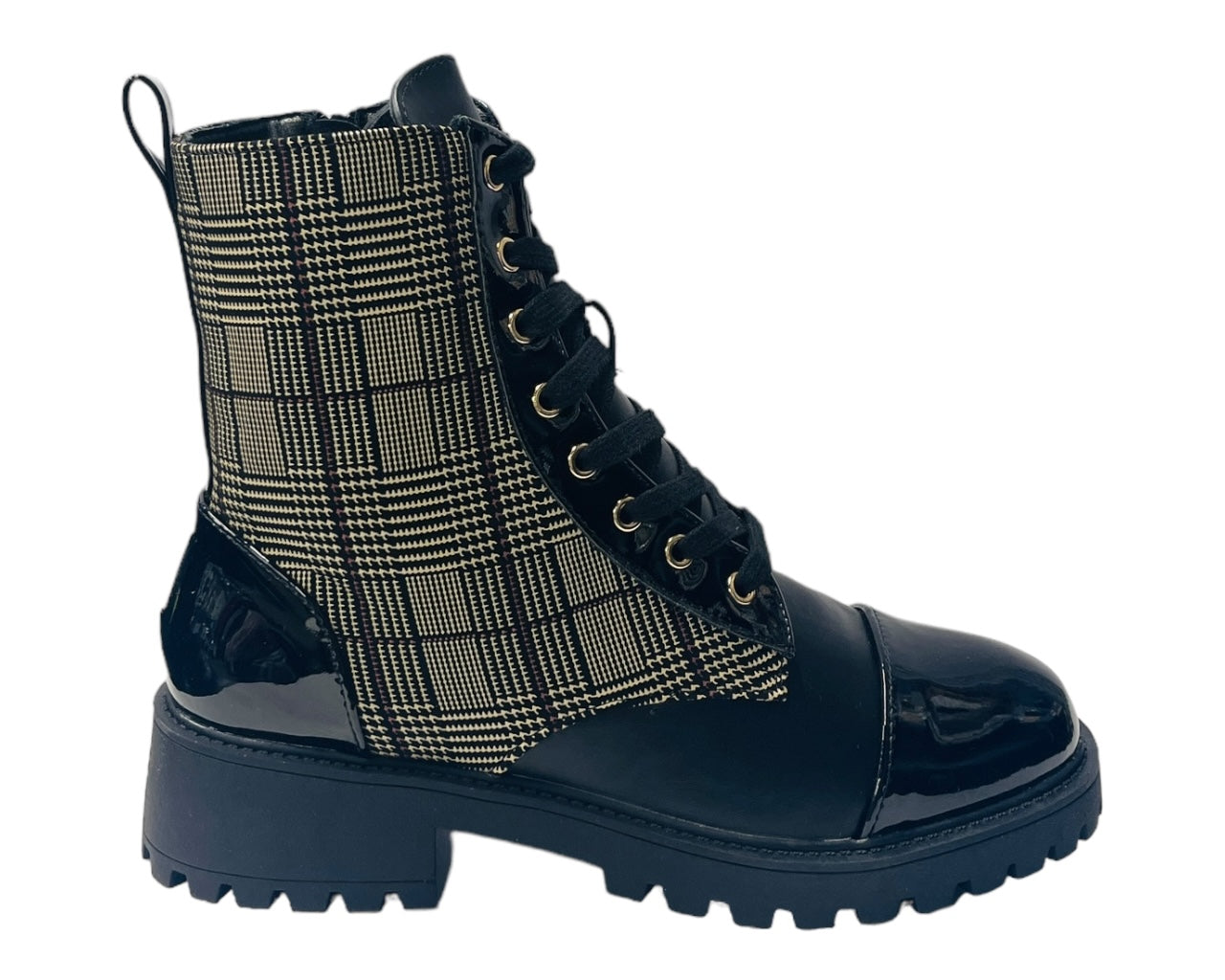 Faux Leather Chunky Sole Ankle Boots