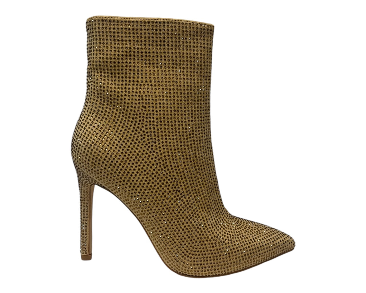 Rhinestone Zip Ankle Boots