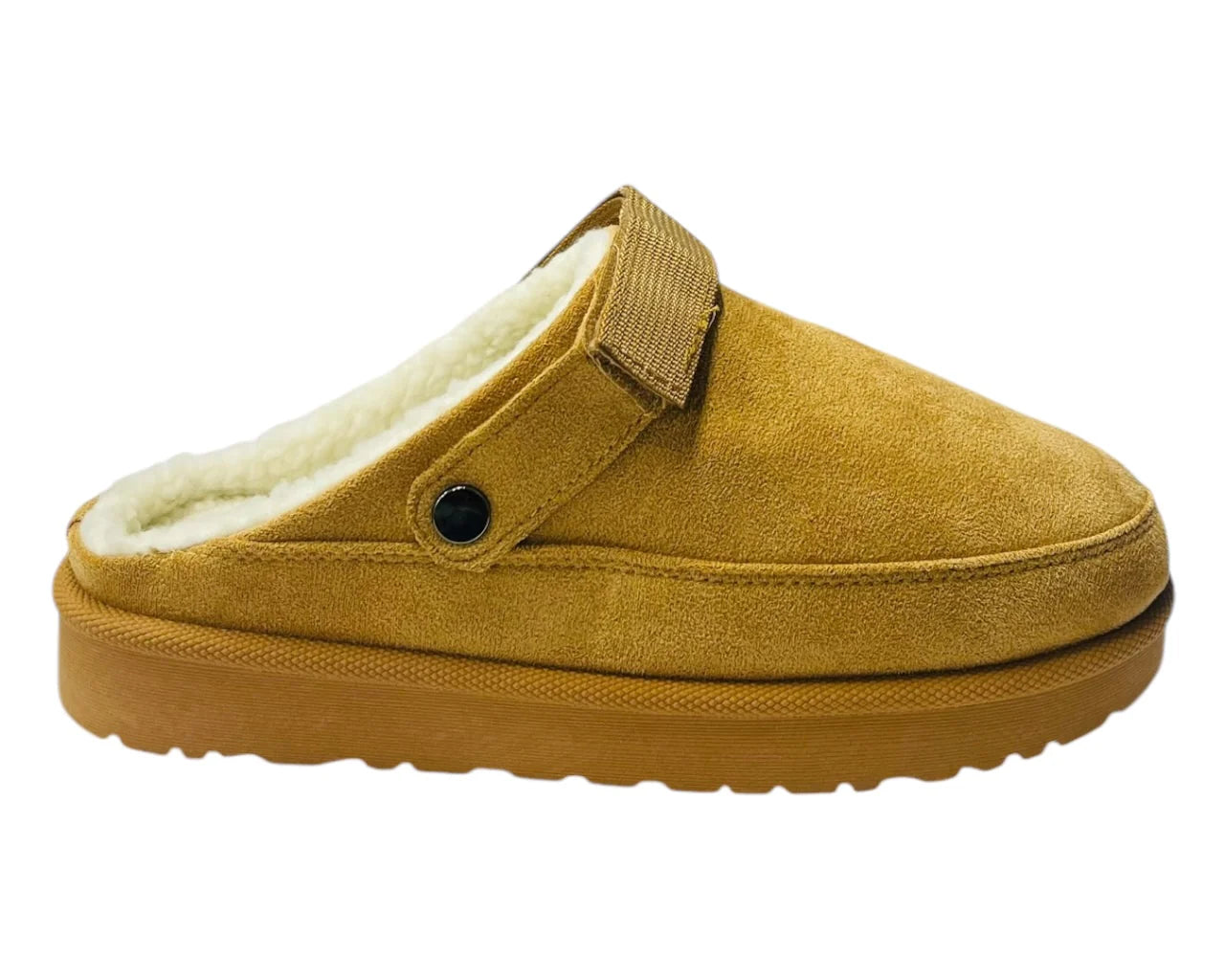 Women'sFaux Fur Lined Strap Flat Shoes