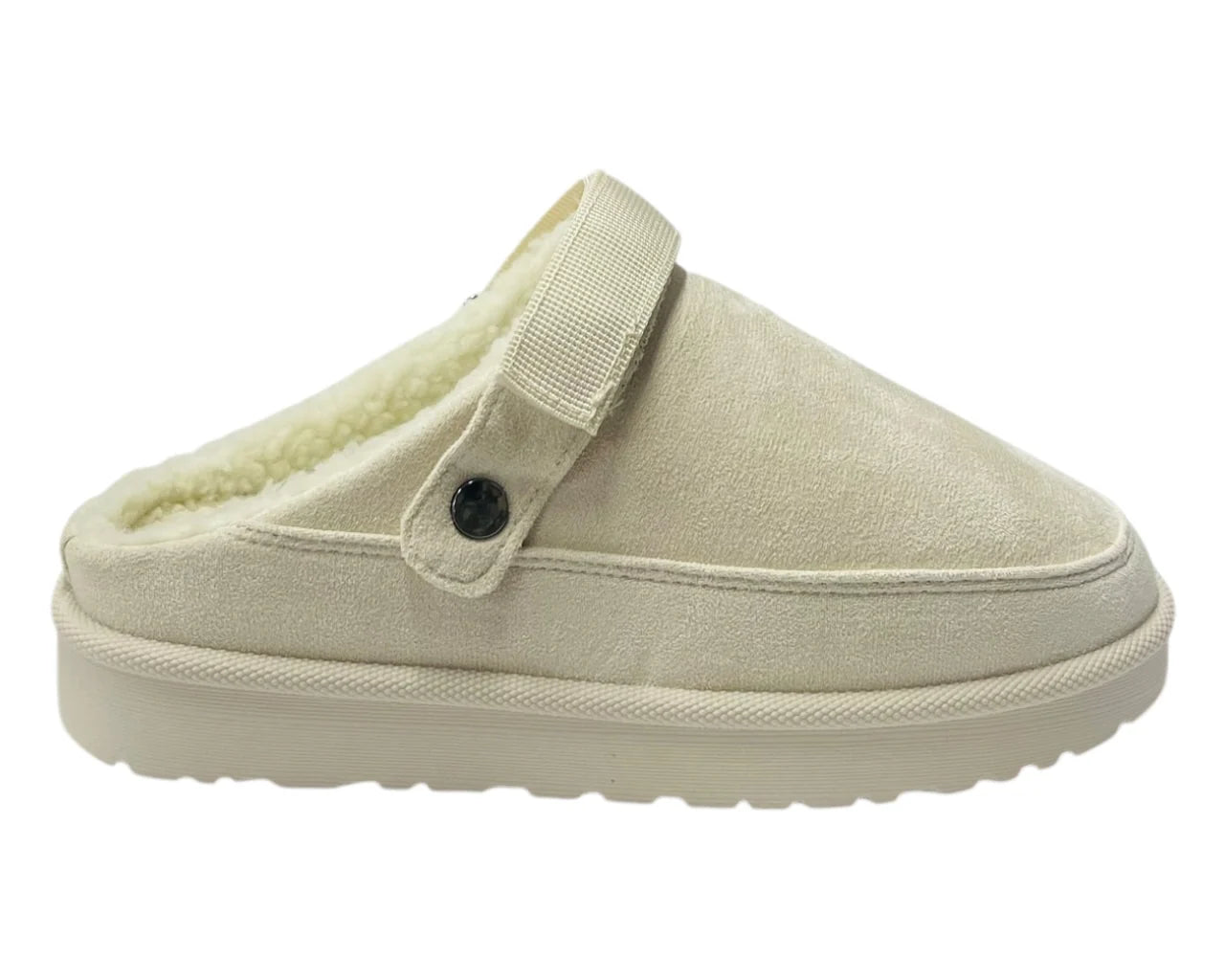 Women'sFaux Fur Lined Strap Flat Shoes