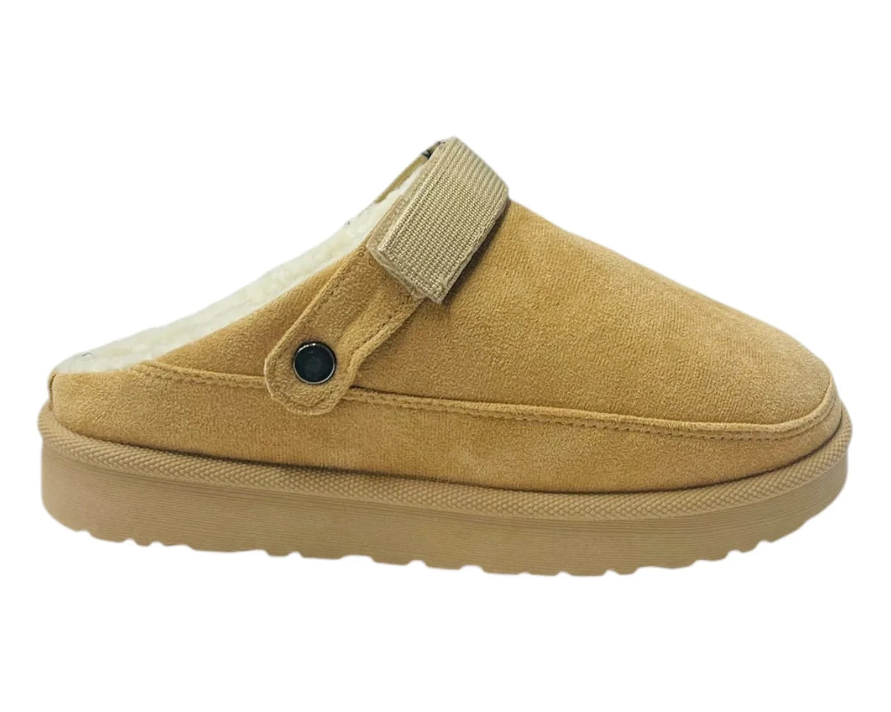 Women'sFaux Fur Lined Strap Flat Shoes