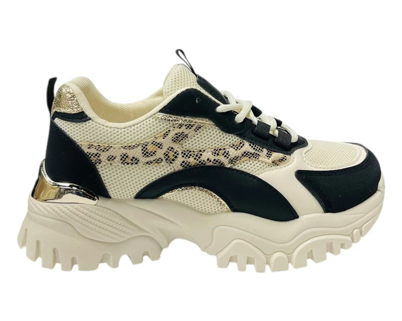 Women's Junior's Chunky Sole Lace Up Sports Trainers