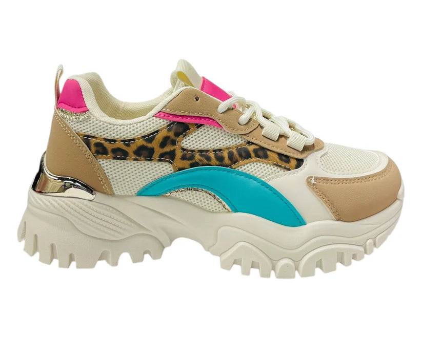 Women's Junior's Chunky Sole Lace Up Sports Trainers