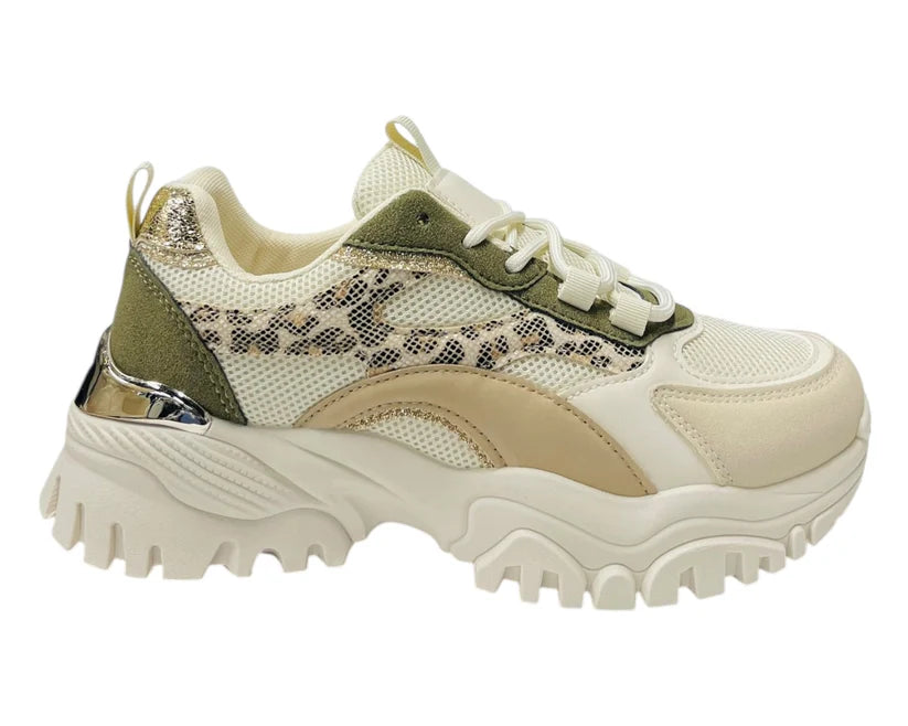 Women's Junior's Chunky Sole Lace Up Sports Trainers