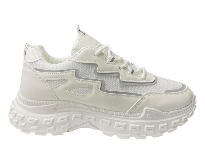 Chunky-sole casual lace-up sneakers