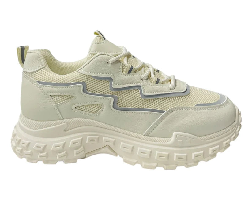 Chunky-sole casual lace-up sneakers