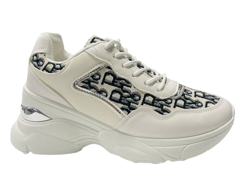 Chunky Sole Lace Up Wedge Trainers
