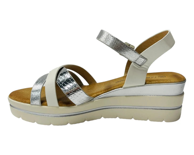 Women's Faux Leather Padded Ankle Strap Wedge Sandals