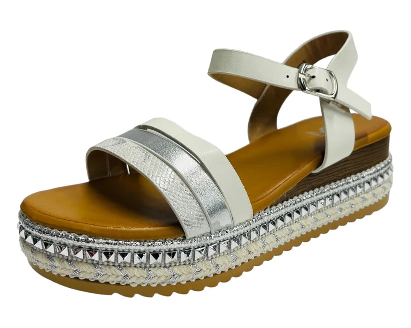 Women's Ankle Strap Faux Leather Wedge Sandals