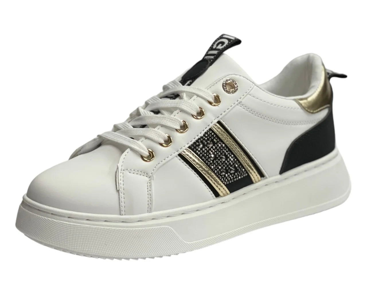 Women's  Faux Leather Rhinestone Lace Up Trainers