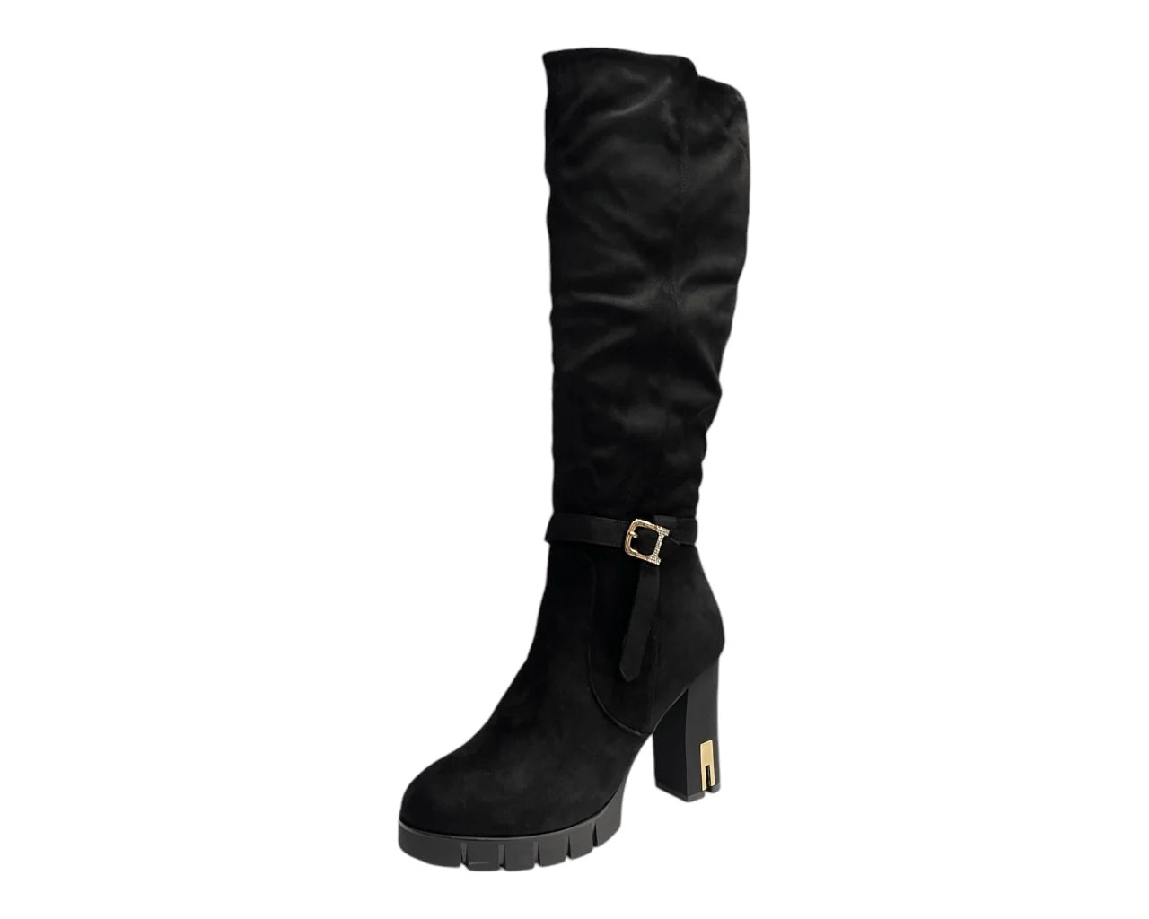 Women's Block Heel Knee High Faux Suede Boots