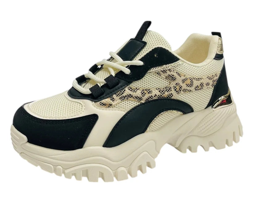 Women's Junior's Chunky Sole Lace Up Sports Trainers