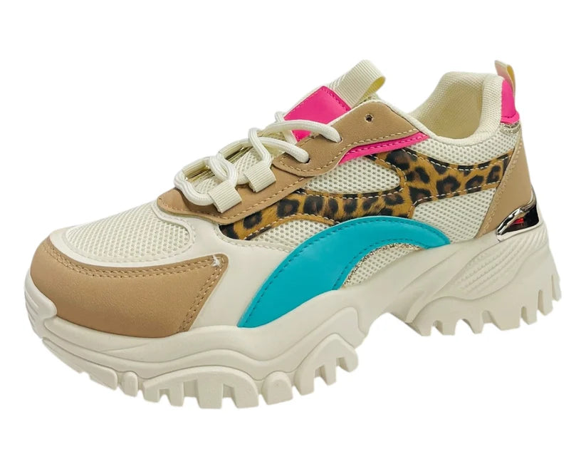 Women's Junior's Chunky Sole Lace Up Sports Trainers
