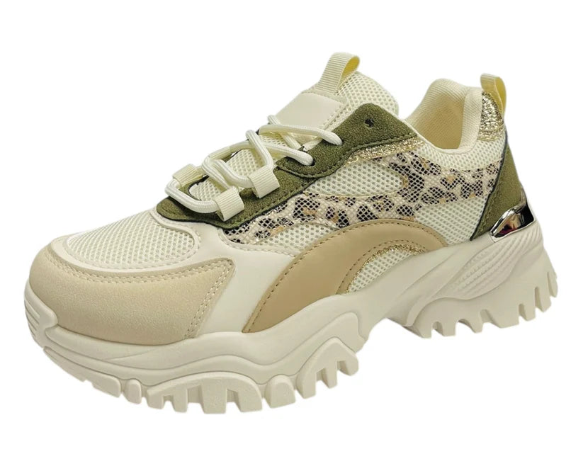 Women's Junior's Chunky Sole Lace Up Sports Trainers