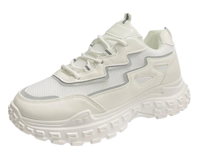 Chunky-sole casual lace-up sneakers