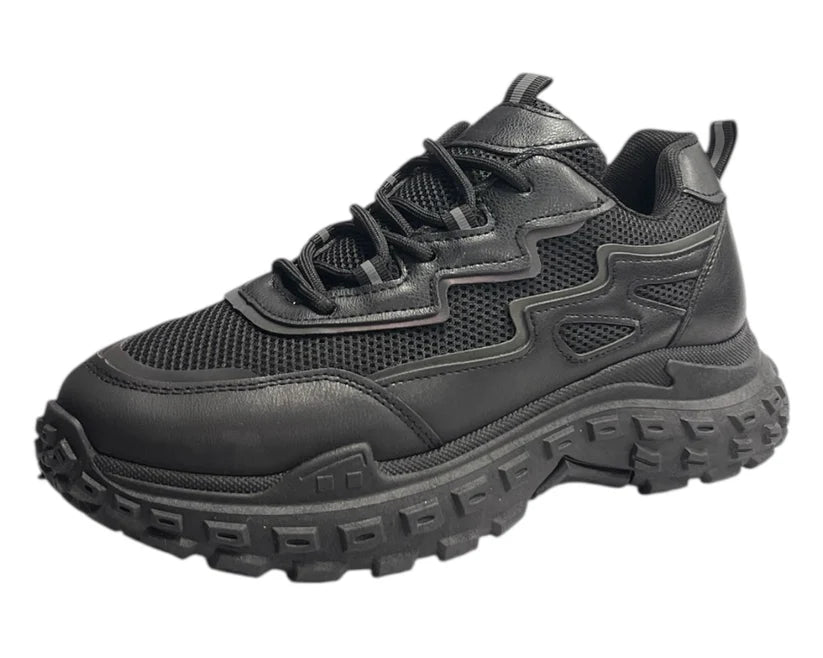 Chunky-sole casual lace-up sneakers