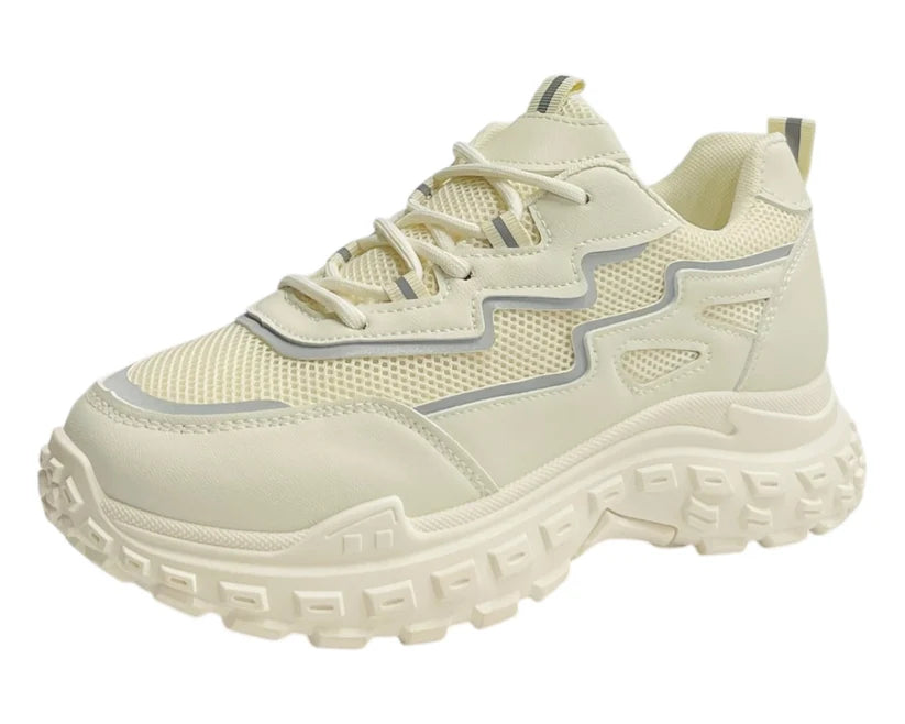 Chunky-sole casual lace-up sneakers