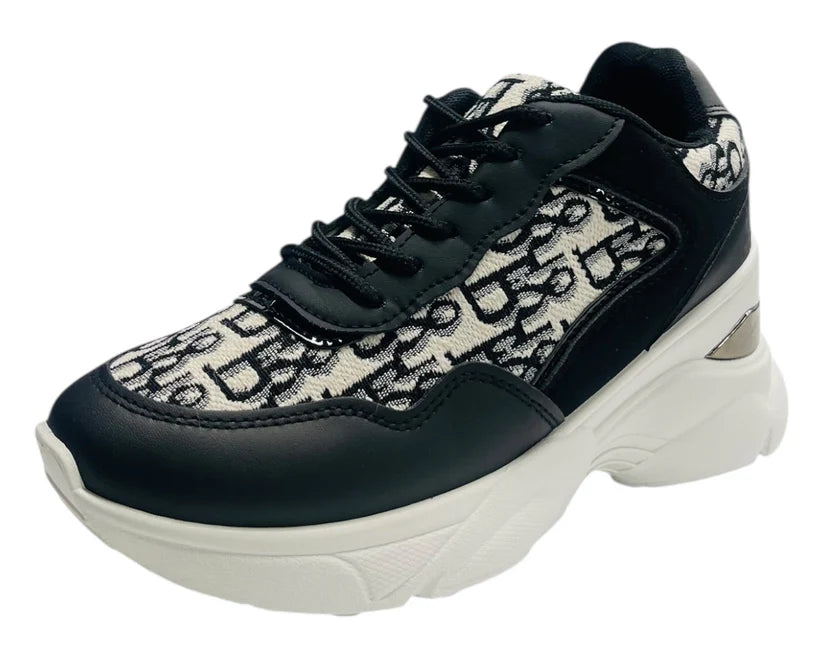 Chunky Sole Lace Up Wedge Trainers