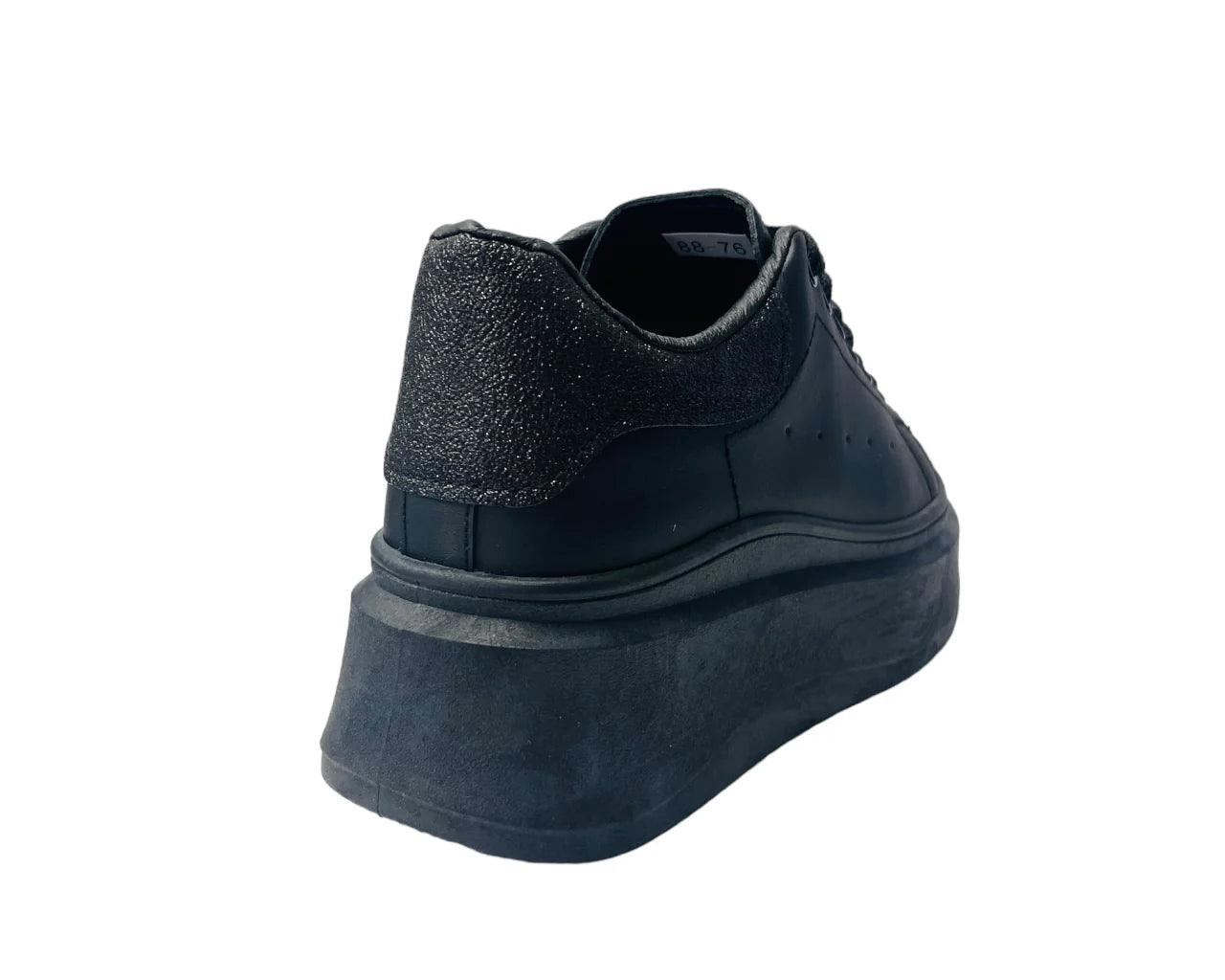 Women's Faux Leather Chunky Sole Lace Up Trainers