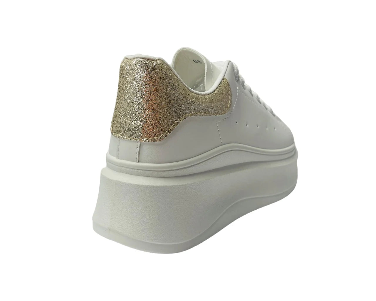 Women's Faux Leather Chunky Sole Lace Up Trainers
