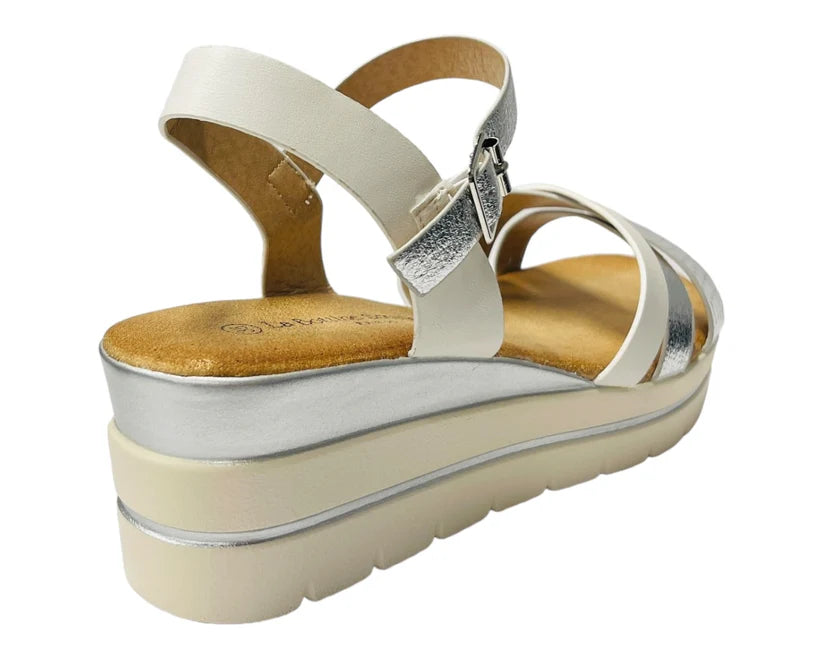 Women's Faux Leather Padded Ankle Strap Wedge Sandals