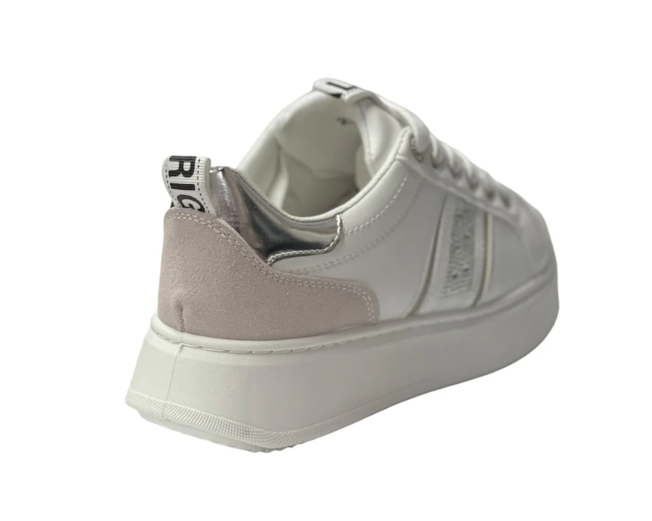 Women's  Faux Leather Rhinestone Lace Up Trainers