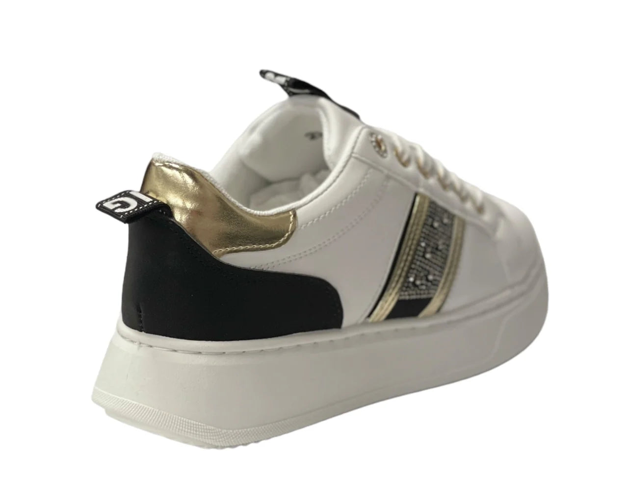 Women's  Faux Leather Rhinestone Lace Up Trainers