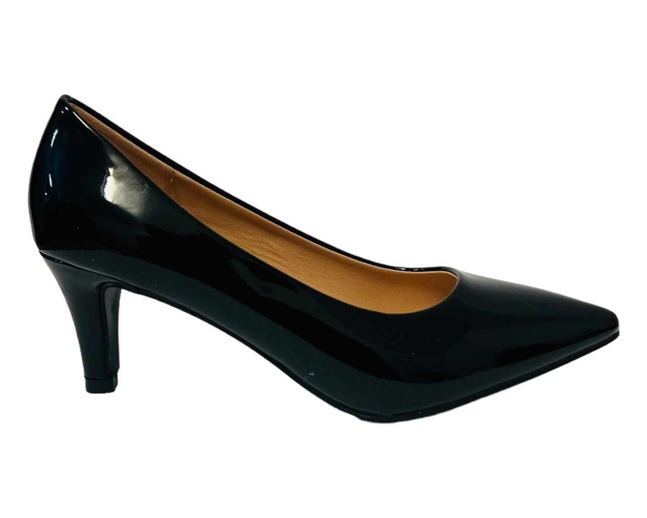 Women's Elegant Faux Patent Court Shoes Heel  for Women - Classy Comfort Footwear