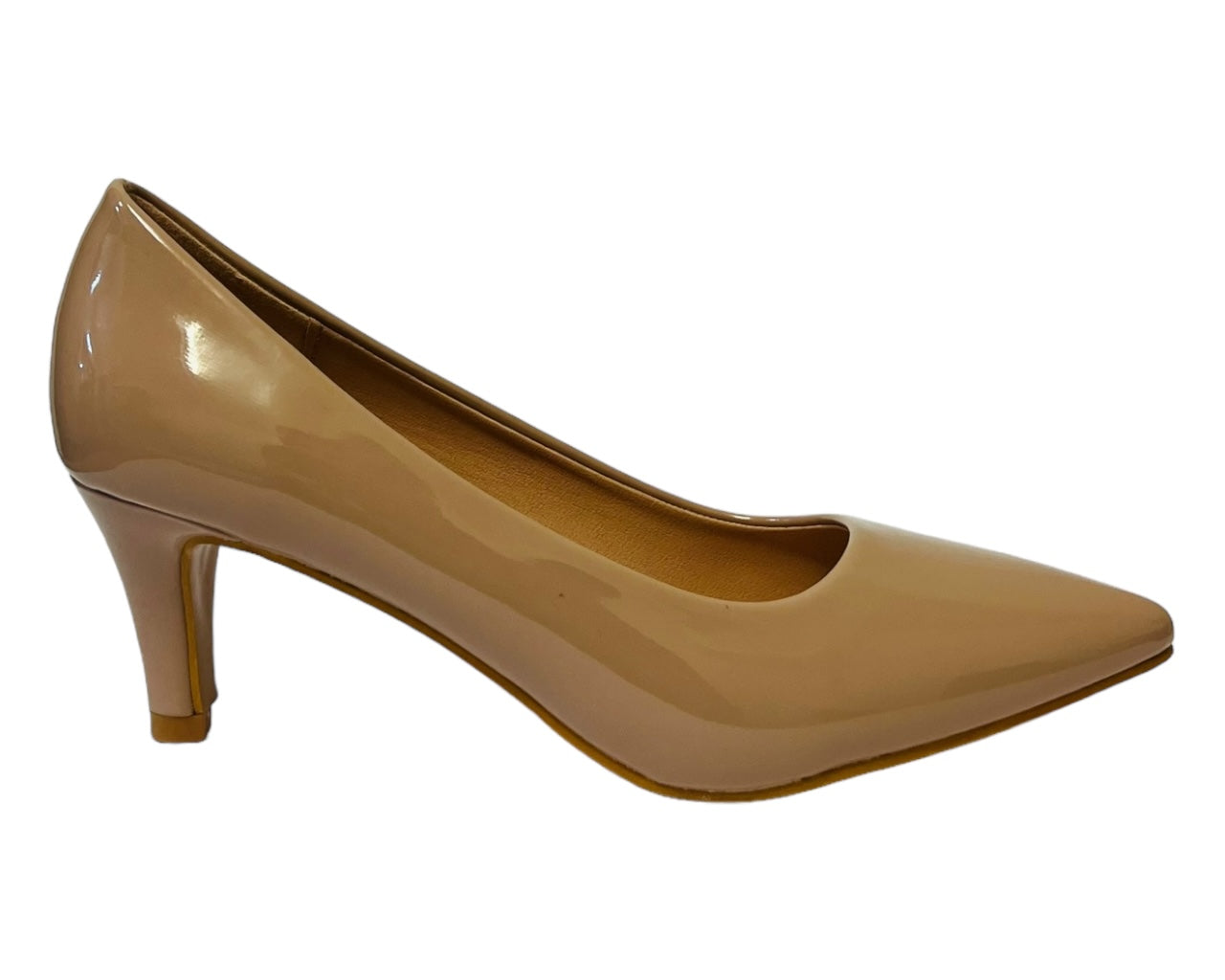 Women's Elegant Faux Patent Court Shoes Heel  for Women - Classy Comfort Footwear