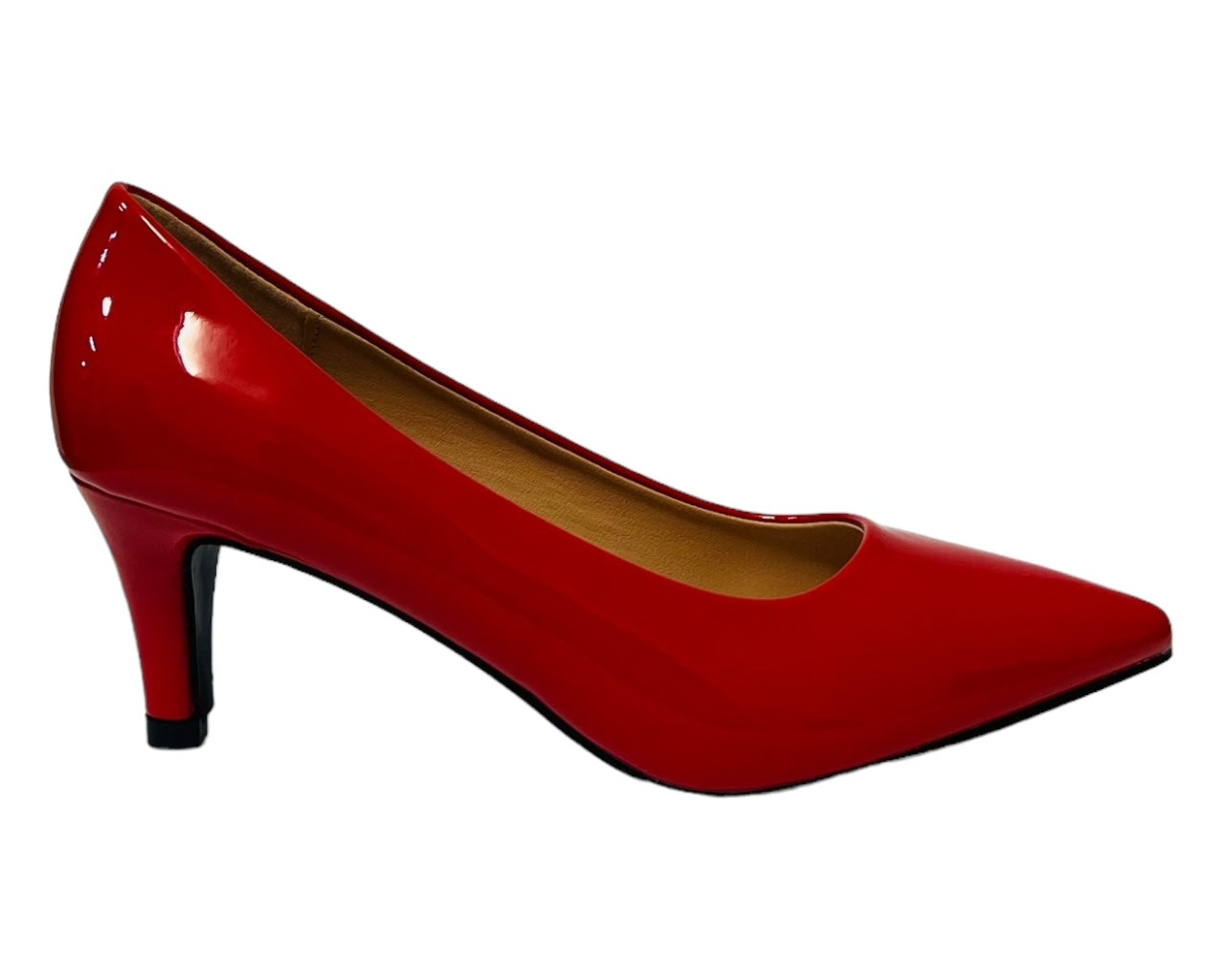 Women's Elegant Faux Patent Court Shoes Heel  for Women - Classy Comfort Footwear