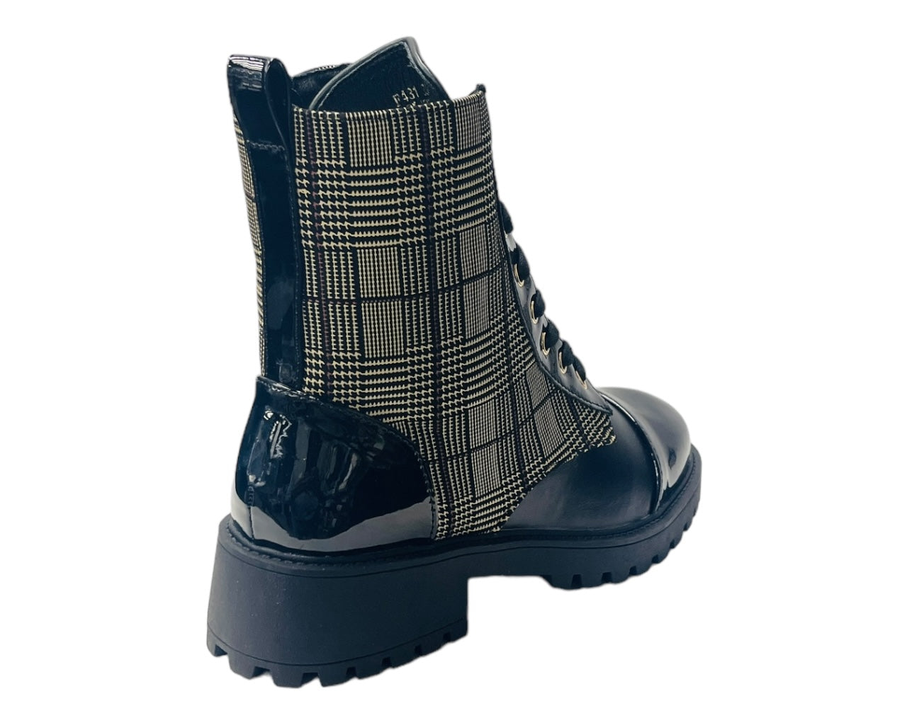 Faux Leather Chunky Sole Ankle Boots