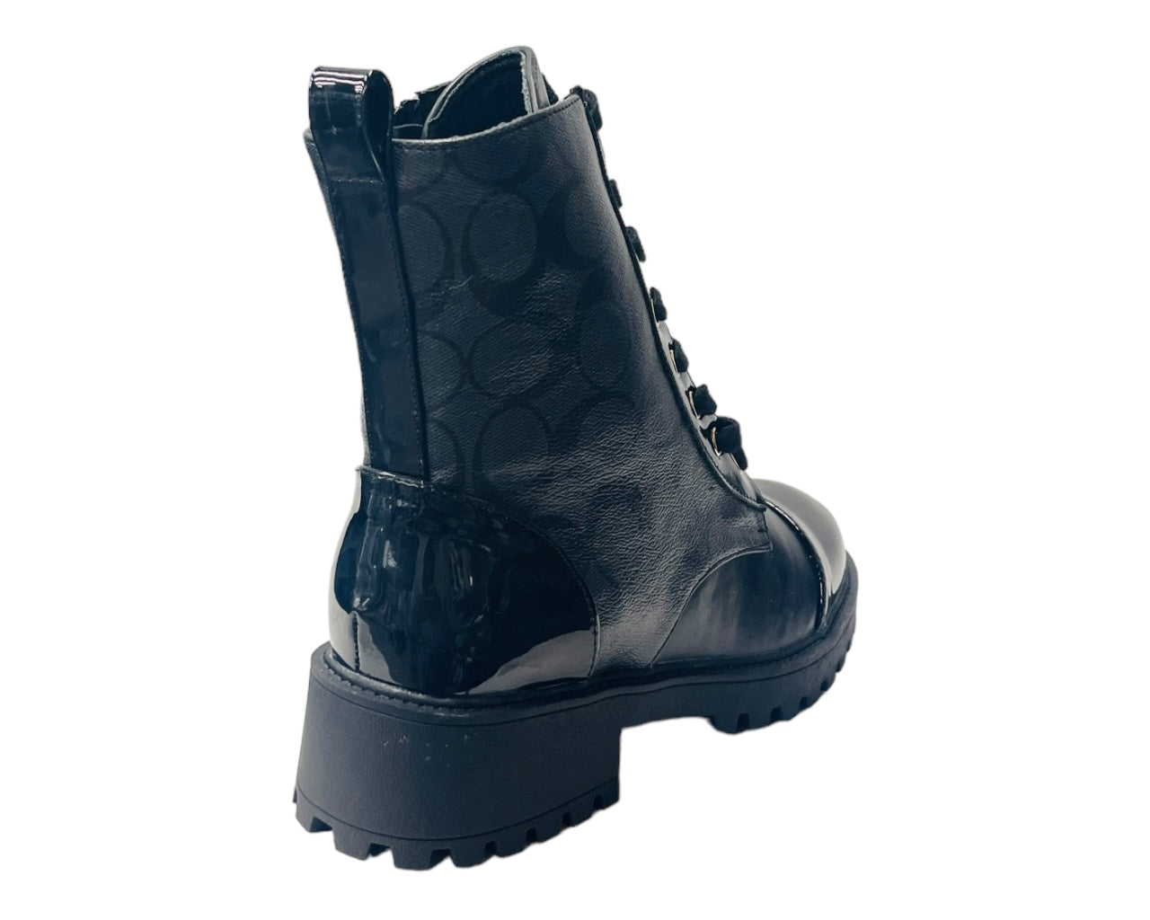 Faux Leather Chunky Sole Ankle Boots