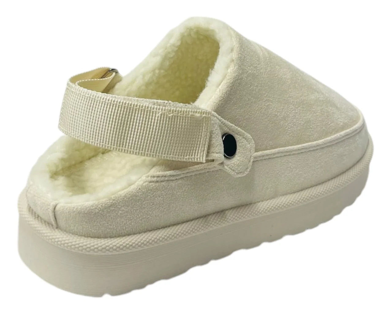 Women'sFaux Fur Lined Strap Flat Shoes