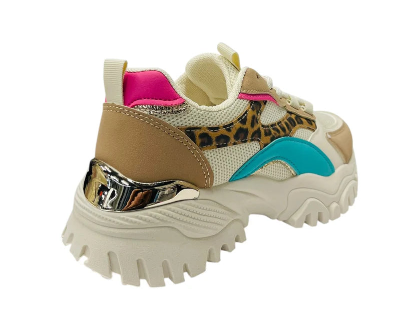 Women's Junior's Chunky Sole Lace Up Sports Trainers