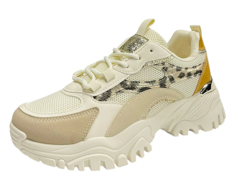 Women's Junior's Chunky Sole Lace Up Sports Trainers
