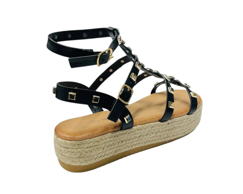 Women's Stud Gladiator Espadrille Platform Sandals
