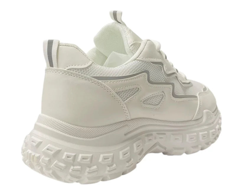 Chunky-sole casual lace-up sneakers