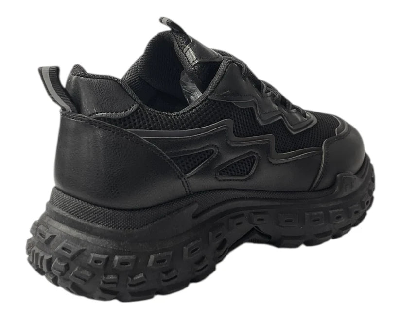 Chunky-sole casual lace-up sneakers
