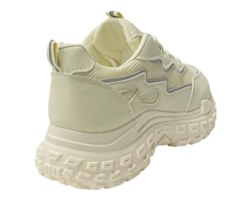Chunky-sole casual lace-up sneakers
