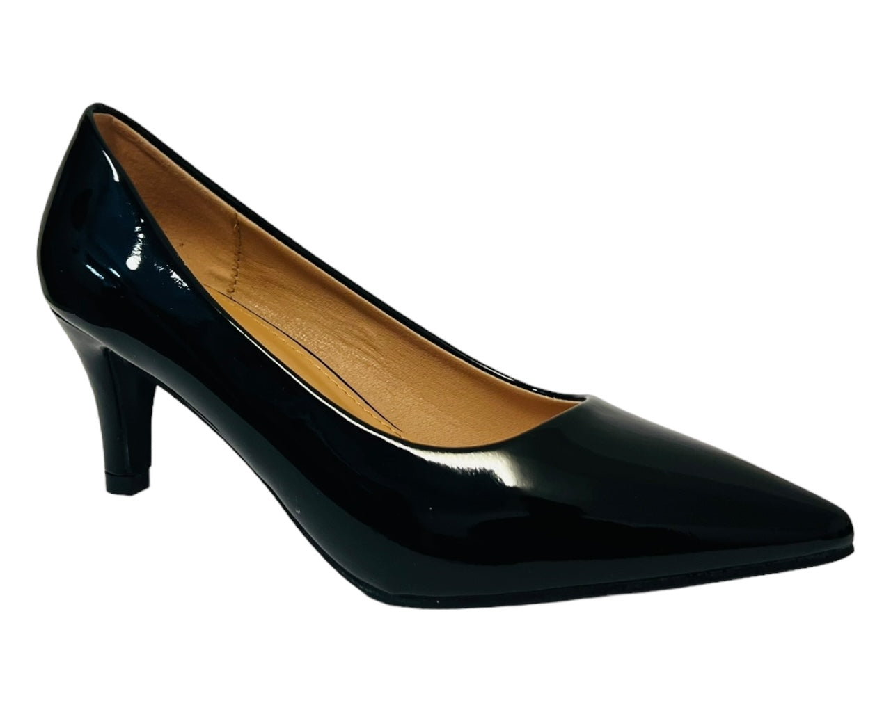 Women's Elegant Faux Patent Court Shoes Heel  for Women - Classy Comfort Footwear
