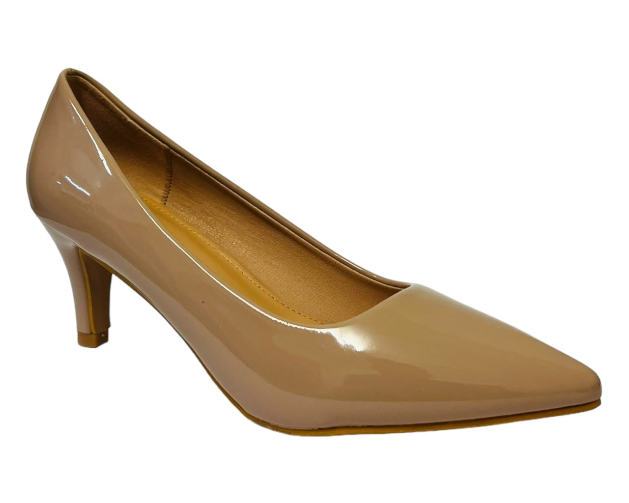 Women's Elegant Faux Patent Court Shoes Heel  for Women - Classy Comfort Footwear