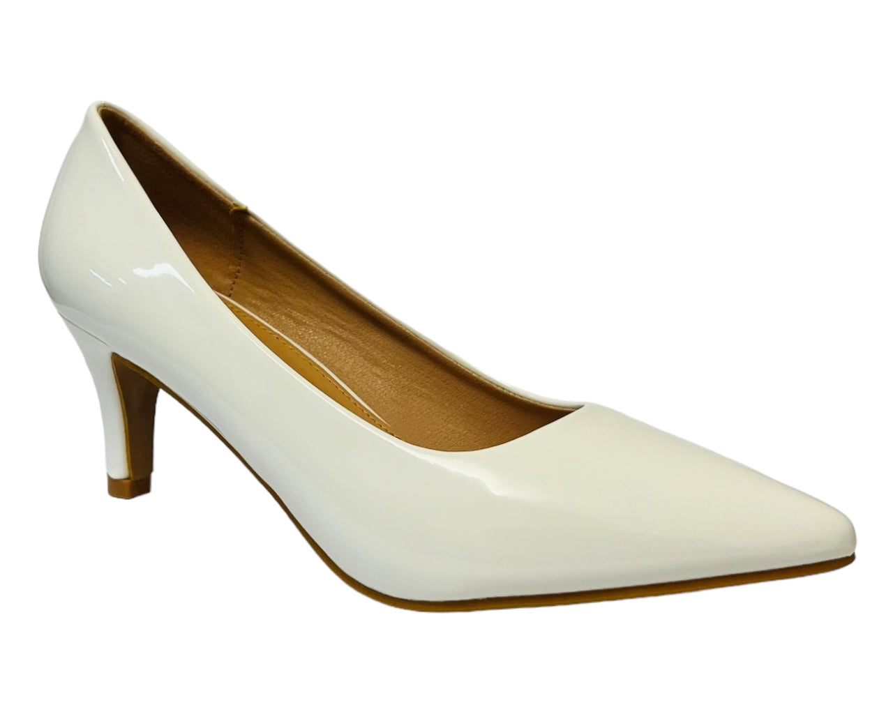 Women's Elegant Faux Patent Court Shoes Heel  for Women - Classy Comfort Footwear