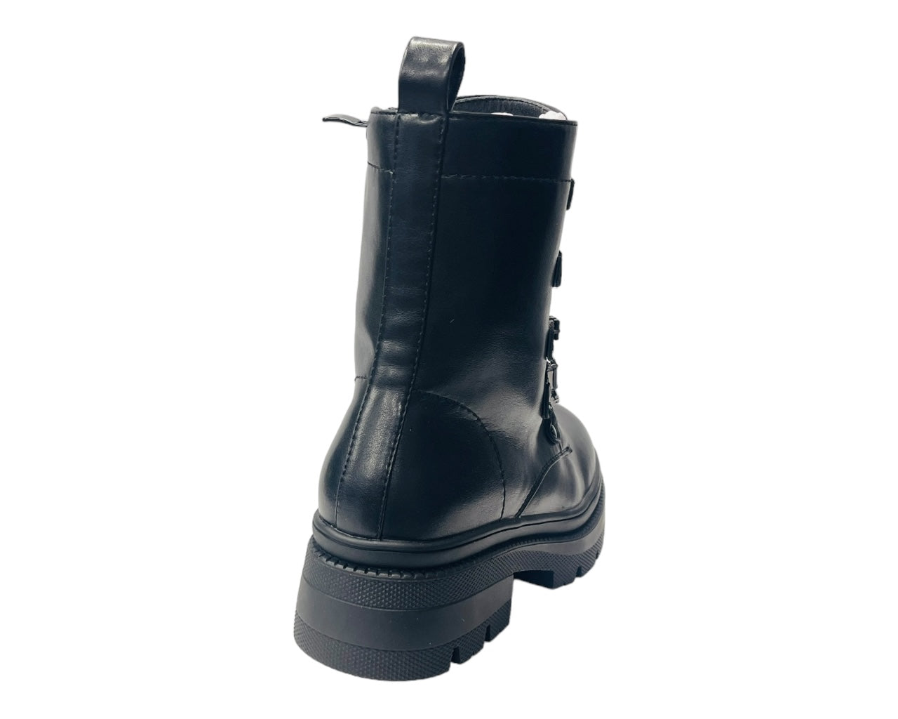 Platform Faux Leather Pearl Ankle Boots