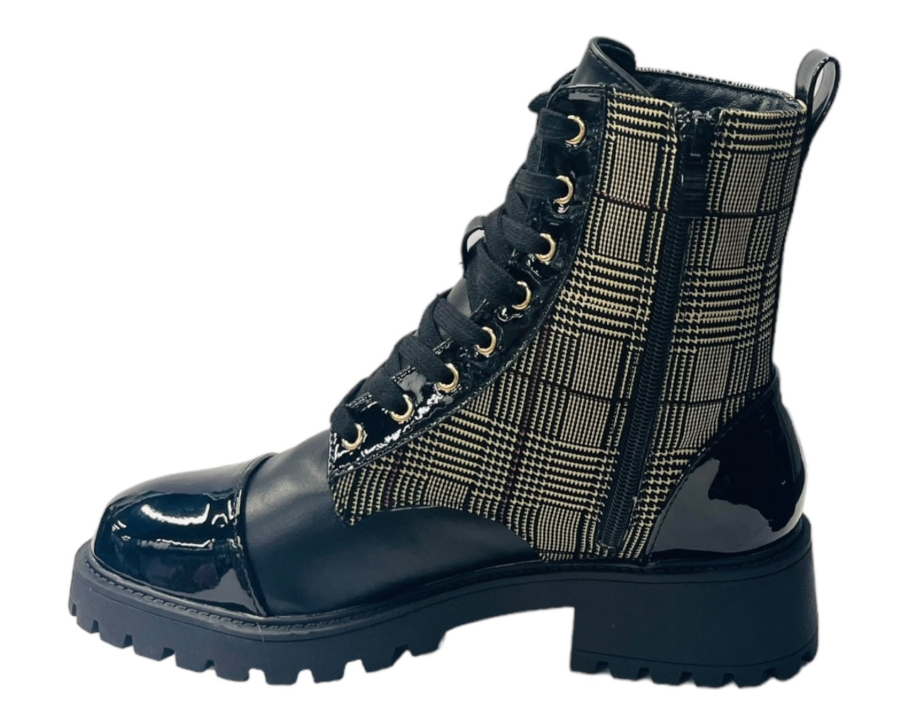 Faux Leather Chunky Sole Ankle Boots