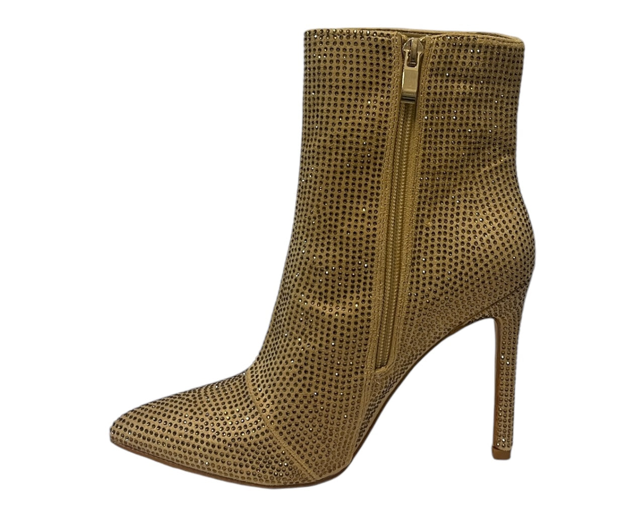 Rhinestone Zip Ankle Boots