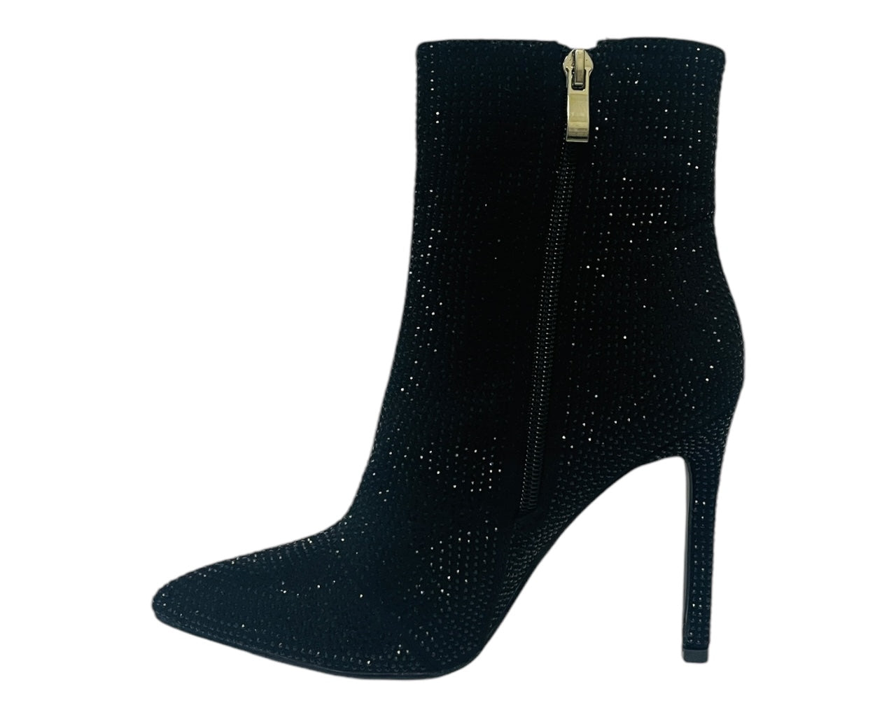 Rhinestone Zip Ankle Boots