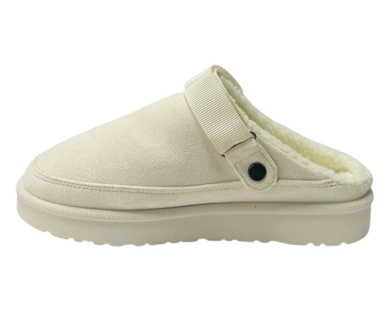 Women'sFaux Fur Lined Strap Flat Shoes