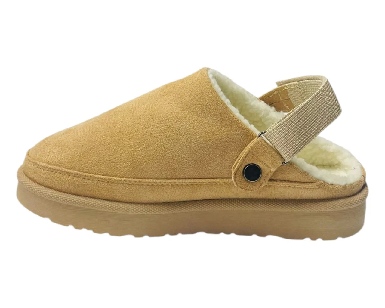 Women'sFaux Fur Lined Strap Flat Shoes